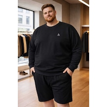 Akt Gayem Butik Büyük Beden 3xl-6xl Uzun Kollu T-shirt Siyah