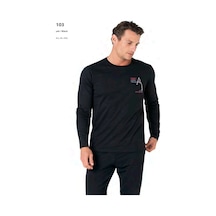Pierre Cardin 6103 Erkek Uzun Kollu Bisiklet Yaka Pijama Takımı-siyah Siyah