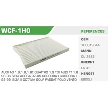 WINKEL WCF-1H0 Polen Filtresi Golf III 91-97 Polo 94- Lupo 98- Passat 00- Vento 91- Caddy II 95-0 Tt 98- / Polen Filtresi 37844981