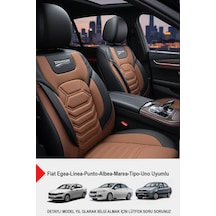 Titanyum Serisi Lüks Keten Oto Koltuk Kılıfı Fiat Egea-linea-punto-albea-tipo-uno Uyumlu Taba
