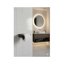 Buççin Online Mağaza Modern Mat Siyah Metal Tuvalet Kağıdı Tutacağı Yapışkanlı Iı Minimal Duvara Monte Kağıtlık Met Çok Renkli