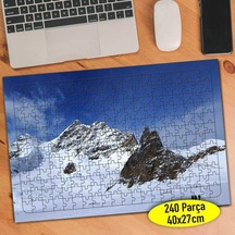 İsviçre Karlı Doğa Manzarası 240 Parça Puzzle Yapboz-56185162