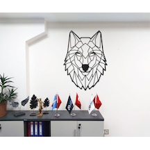Desenli Bozkurt Tasarımlı Hayvan Figürlü Metal Dekoratif Modern Duvar Tablosu Ev Ve Ofis İçin