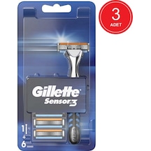 Gillette Sensor3 Tıraş Makinesi + Yedek Tıraş Bıçağı 3 x 6'lı