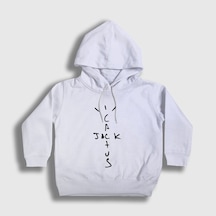 Presmono Unisex Çocuk Cactus Jack Travis Scott Kapüşonlu Sweatshirt Beyaz