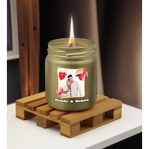 Bk Gift Kişiye Özel Dtf Fotoğraflı İsimli Gold Renkli Cam Kavanozda Kokulu Mum-1, Arkadaşa Hediye, Sevgiliye Hediye, Doğum Günü Hediyesi