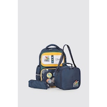 Ççs Kids Premium Okul Çanta Seti 3'lü İlkokul Ortaokul Sırt Çantası Termal Beslenme Çantası Kalemlik Mavi 51974 Açık Mavi