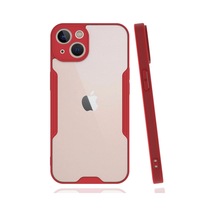 Apple  Uyumlu - iPhone 14 Plus Kılıf Platin Silikon - Kırmızı Çok Renkli