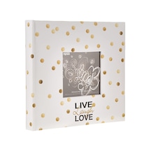 Photo Albums Ev-246/l Golden Dots Live Laugh Love 200 Pkt 4x6 Photo Album Fotoalbum Papier Pocket