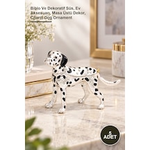 5 Adet Taşlı Köpek Figür Biblo Ve Dekoratif Süs, Ev Aksesuarı, Masa Üstü Dekor, Charm Dog Ornament