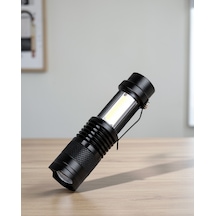 Şarjlı Led El Feneri, 14500 Pil Dahil, 4 Işık Modlu, Mini