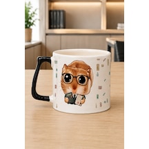 Sad Üzgün Hamster Mali Müşavir Erkek Baskılı Siyah Kulplu Prime Kupa - Mali Müşavire Hediye Bardak Prime Kupa - Siyah Kulp