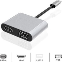 Dexim Dhu0004 Premium 4 İn 1 Usb-typ-c Hdmı Vga Hub For İpad Uyumlu Pro, Macbook Uyumlu, Pc, Laptop