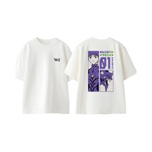 Thewert Neon Genesis Evangelion 3 Tasarım Sırt Baskılı Pamuk Beyaz Oversize T-shirt
