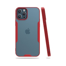 Apple iPhone Uyumlu 12 Pro Max Kılıf Platin Silikon - Kırmızı Bzsxx00 1