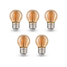 Dekoratif Ampul E27 4w Amber Sarı Işık 5 Adet
