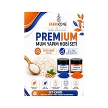 Premium Mum Yapım Hobi Seti - Soya Wax 250 Gr - 2'li Toz Mum Boyası Seti - Mavi, Turuncu Bkfabsw2502mt Karışık