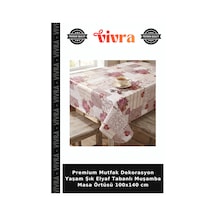 Premium Mutfak Dekorasyon Yaşam Şık Elyaf Tabanlı Muşamba Masa Örtüsü 100x140 Cm Çok Renkli
