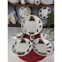6 Parça Esrarengiz Kasaba Model Çocuk Bebek Yemek Takımı Beslenme Seti Renkli