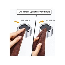 Novahub Yuvarlak Havlu Fiş Tutucular Duvara Monte Kurulama Havlu Askısı Banyo Yapışkanlı Havlu Kancaları Mutfak Bulaşık Bezi Depolama Klipleri 3pcs Gümüş Gümüş