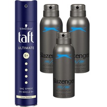 Slazenger Activesport Mavi Deodorant Spray 150 Ml 3 Adet + Taft