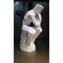 Beyaz Modern Düşünan İnsan Figürü Hediyelik Ev Ofis İçin 14cm