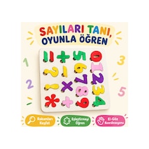 Ahşap Sayılar Rakamlar Eğitici Çocuk Bulmaca 24x24 Cm Seti Eğlenceli Oyun Eğitici Set