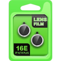 Apple İphone 16e Uyumlu Raze Metal Kamera Lens - Gümüş