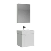 Creavit Font Lavabo Dolabı Ve Aynalı Dolap Seti Beyaz