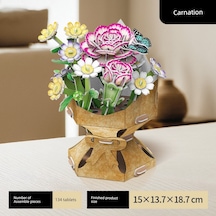 3d Buket Puzzle Model Seti - Karanfil Um38523-3 Yurt Dışından