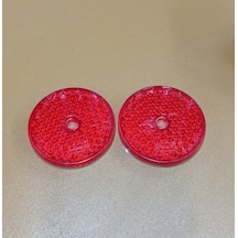 Kırmızı Renk Yuvarlak Reflektör Plastik Vidalı 6mm 2 Adet