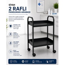 2 Katlı Siyah Pansuman Ve Cihaz Arabası