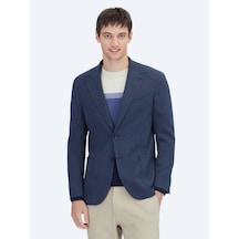 Kip Koyu Lacivert Çizgili Modern Fit Ceket Koyu Lacivert