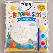 Balık Figürü Taş Tozu Boyama Seti Fırça + 3 Renk Boya 9 Ml