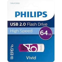 Philips Vivid Serisi 64gb Usb 2.0 High Speed Flash Bellek Fm64fd05b/00 1 Adet