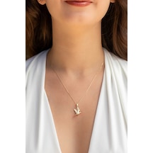 Uşaklıhafız 14 Ayar Altın Kuş Figürlü Kadın Kolye 45 CM