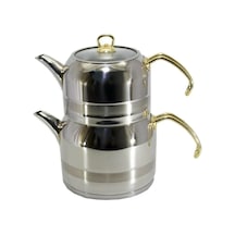 Kahraman Kah 1017-g Çaydanlık Enza Gold Midi Boy Gri - Gold