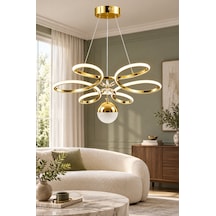 Papatya Büyük Modern Ledli Avize 3 Renk Power Ledli Gold Kaplama Yatak Odası Salon Mutfak