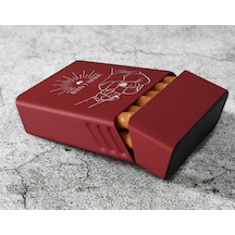 Bk Gift Kişiye Özel İsimli Babalar Günü Tasarımlı Kırmızı Metal Sigara Tabakası ,babalar Günü Hediyesi , Babaya Hediye , Sigara Tabakası-8