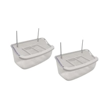 Tr Tel Askılı Izgaralı Şeffaf Kuş Yemliği 10 Cm - 2 Adet