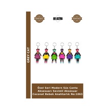 Özel Seri Modern Süs Çanta Aksesuarı Sevimli Aksesuar Coconat Bebek Anahtarlık No:1063