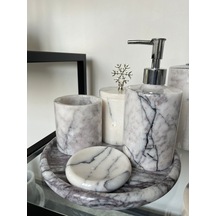 Leylak 5'li Banyo Seti Beyaz - Gri