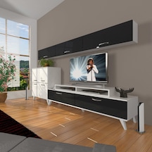 Decoraktiv Ekoflex 8 Slm Retro Tv Ünitesi Tv Sehpası Beyaz - Siyah