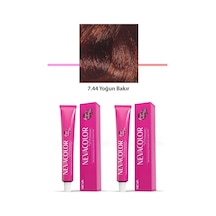 Hubrendy Tedarik 2 Li Set Premium 7.44 Yoğun Bakır - Kalıcı Krem Saç Boyası 2 X 50 G Tüp