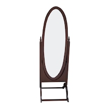 Ayna OVAL Boy Kayın MDF model Oyma Nature Parlak CEVİZ El Yapım Ceviz