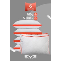 6 Adet Klimax Turuncu Serisi Kılıflı Fermuarlı Klimali Antialerjik Silikon Nano Elyaf Yastık 50x70cm Beyaz