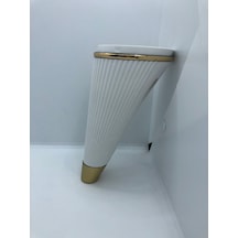 Karakoçaksesuar Plastik,19 Cm Beyaz-Gold Koltuk,Berjer,Mobilya Ayağı (4 Adet)