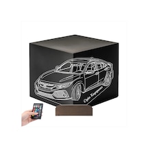 Luvivia Honda Civic Tasarım Spor Araba Kişiye Özel 3d Lamba - Masa Gece Lambası Şeffaf