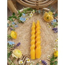 Sarı Renkli Spiral, Burgulu Pinterest Model Şamdan Mum 2' Li Set