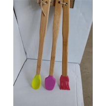 3'lü Spatula Seti,ahşap Saplı Silikon Spatula Seti Diğer